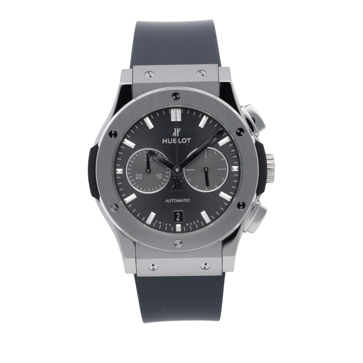 宇舶经典融合赛车灰色计时码表钛金属