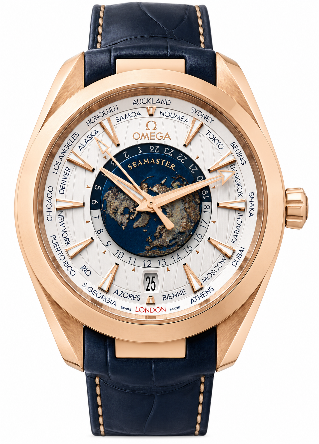 Omega Seamaster Aqua Terra 150M Co‑Axial Master Chronometer GMT Worldtimer 43mm