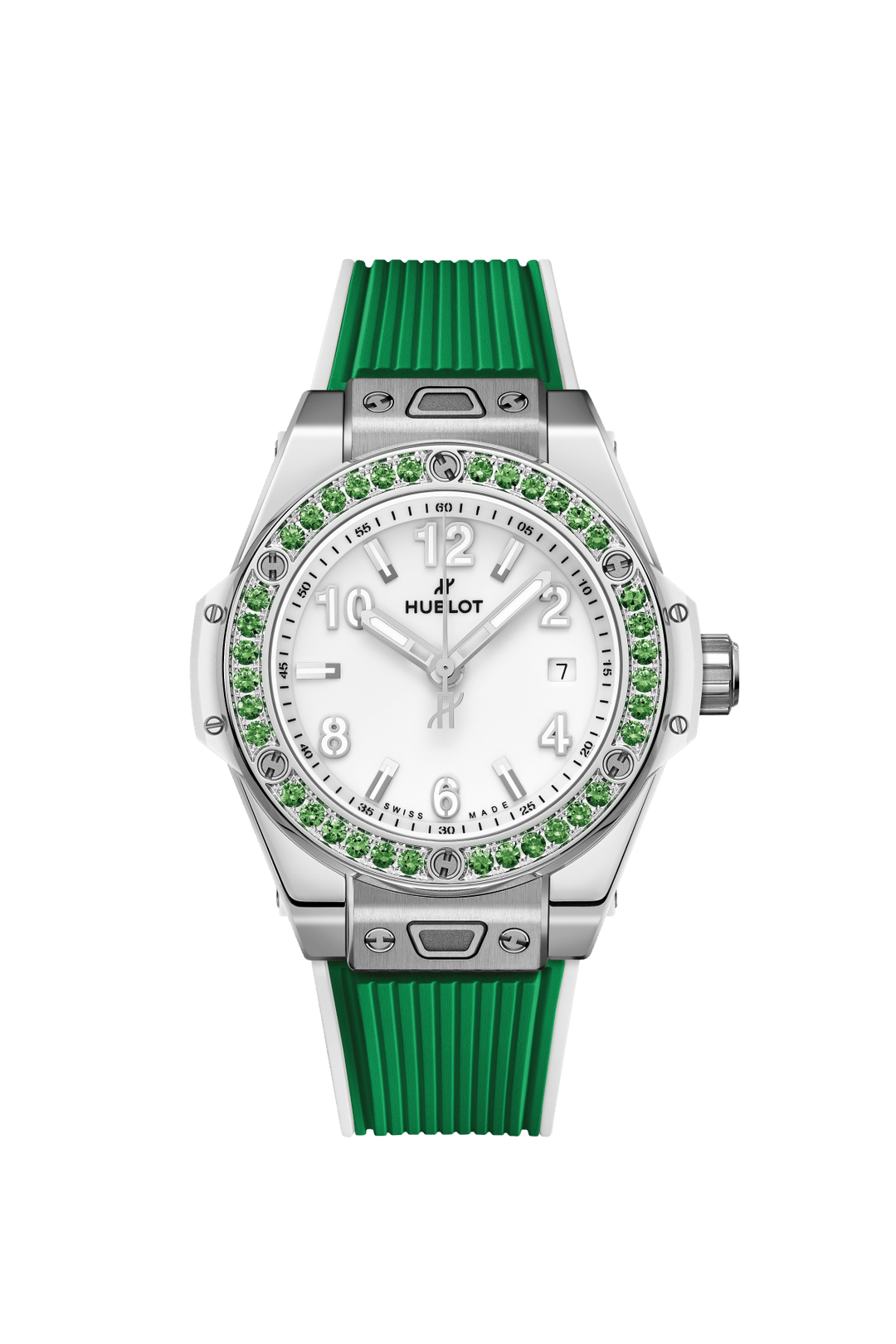 Hublot Big Bang One Click Joyful Steel Apple Green Ceramic Diamonds 33mm