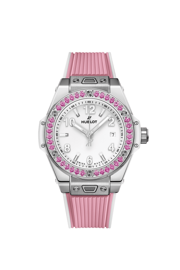 Hublot Big Bang One Click Joyful Steel Pink Ceramic Diamonds 33mm