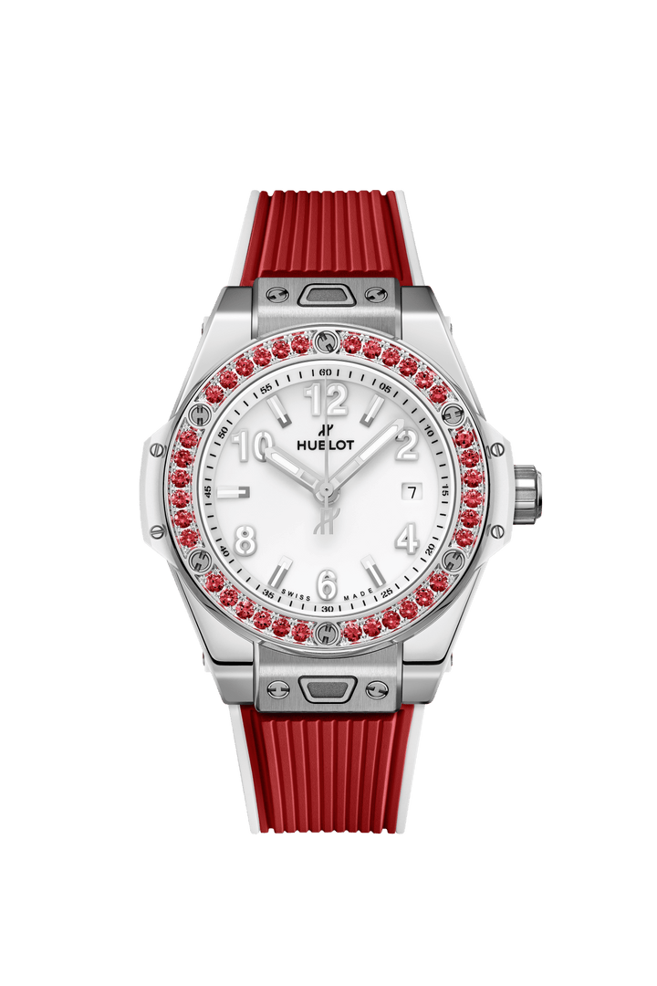 Hublot Big Bang One Click Joyful Steel Red Ceramic Diamonds 33mm