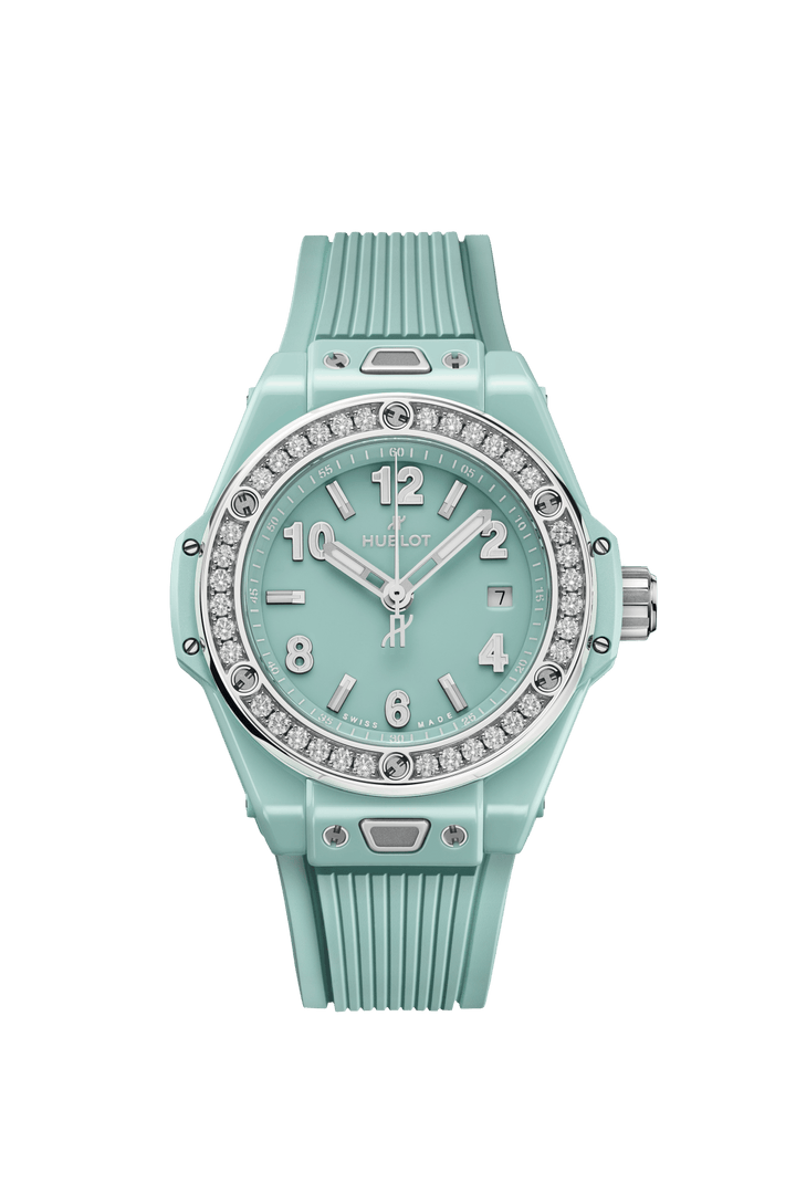 Hublot Big Bang One Click Mint Green Ceramic Diamonds 33mm