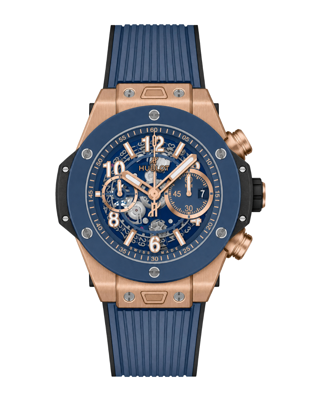 Hublot Big Bang Unico King Gold Blue Ceramic Automatic Chronograph 421.OL.5180.RX