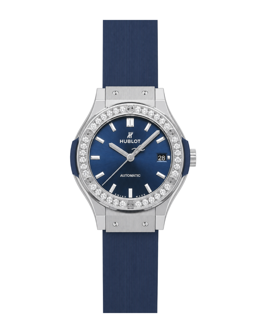 Hublot Classic Fusion Automatic Titanium Blue Diamonds 565.NX.7170.RX.1204