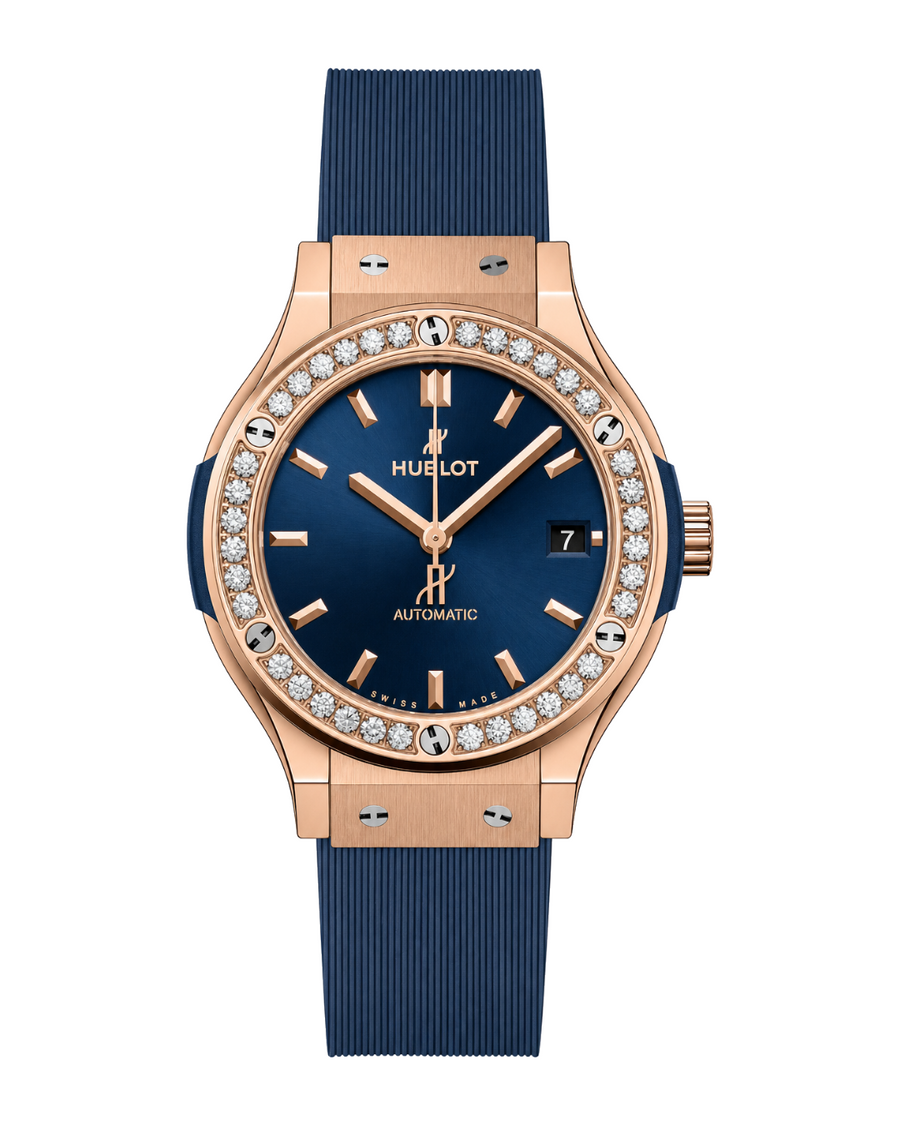 Hublot Classic Fusion Automatic King Gold Blue Diamonds 565.OX.7180.RX.1204