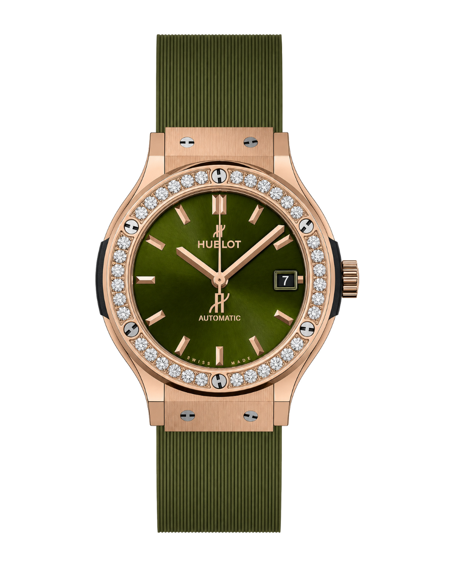 Hublot Classic Fusion Automatic King Gold Green Diamonds 565.OX.8980.RX.1204