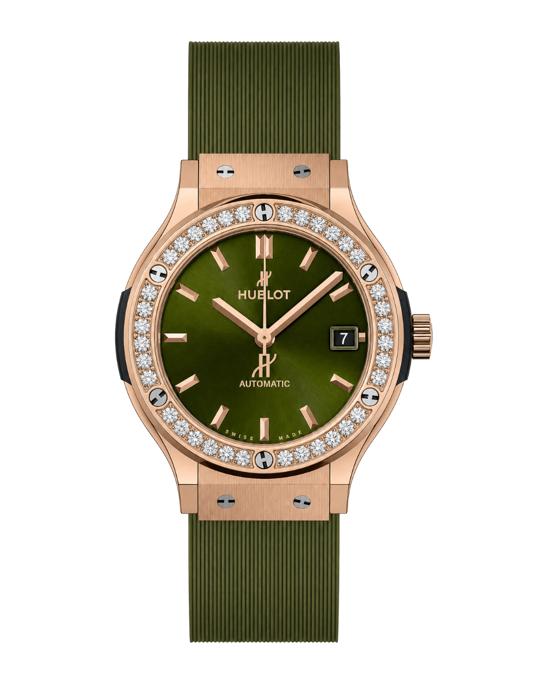 Hublot Classic Fusion Automatic King Gold Green Diamonds 565.OX.8980.RX.1204