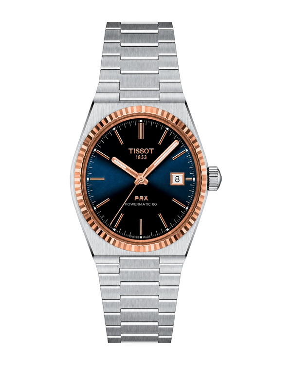 Tissot PRX avec lunette en or